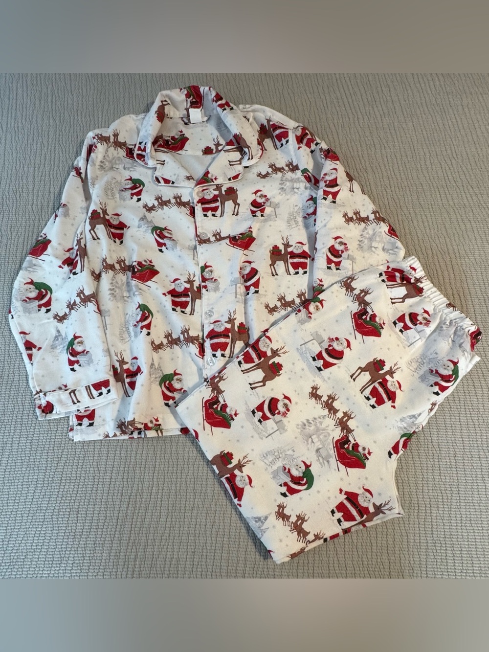 Pottery Barn Kids Adult M Long Sleeve Christmas PJ Set